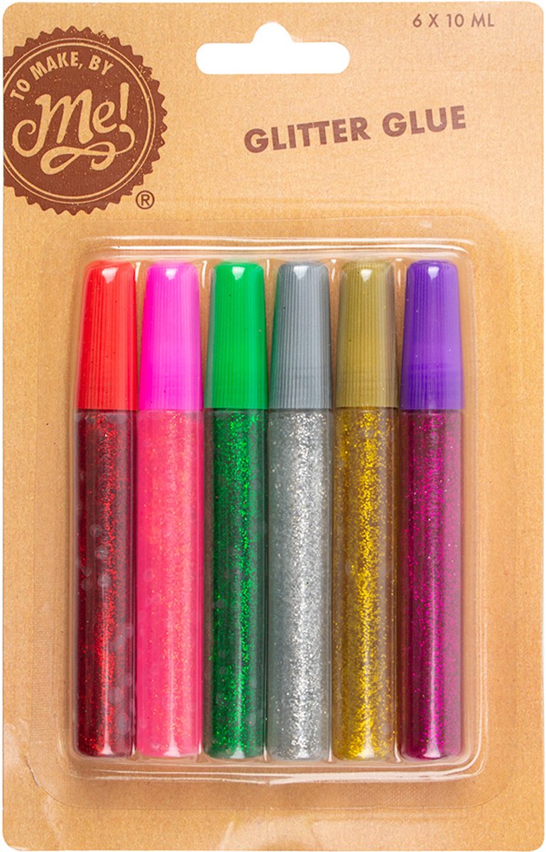 Glitterlijm | Diverse kleuren | 6 stuks | 10ml